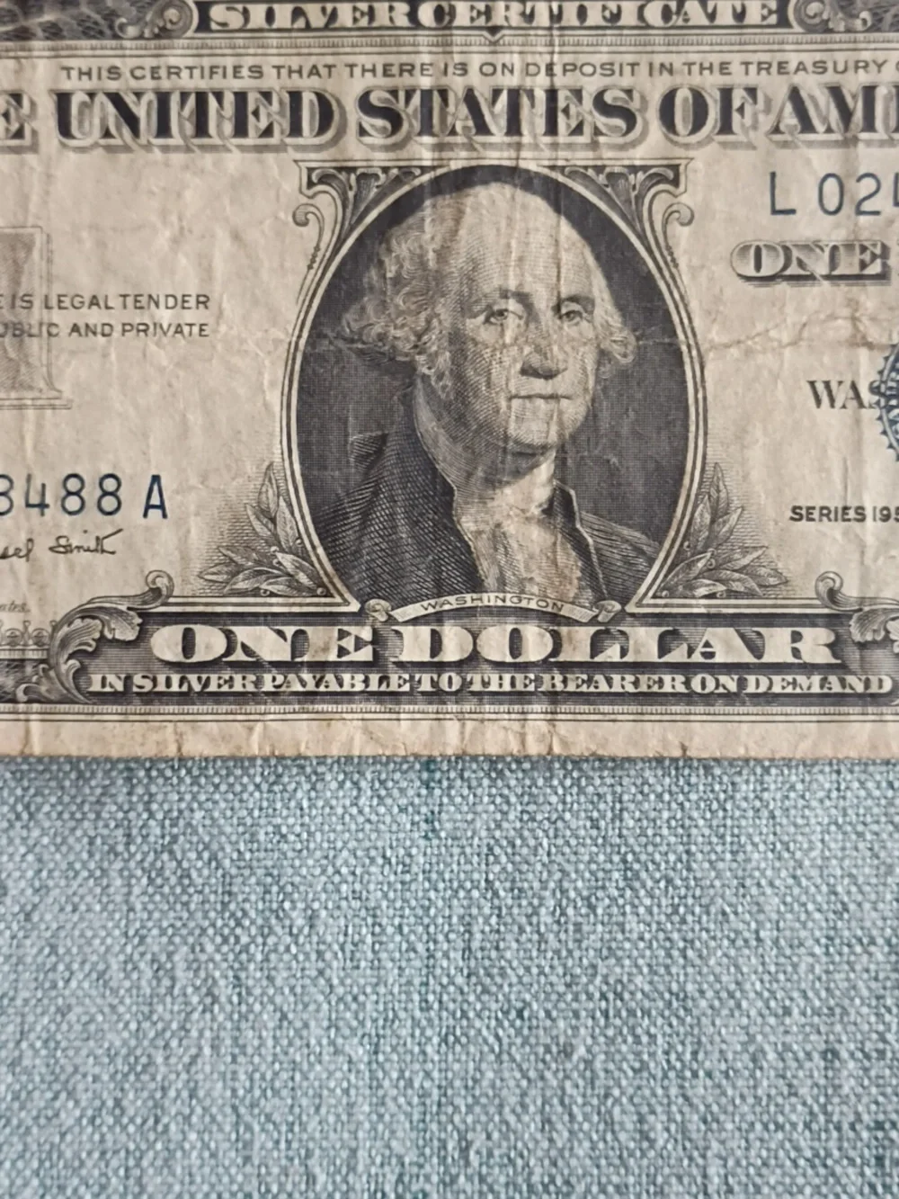 1957 SILVER CERTIFICATE-LOW NUMBER SERIES A